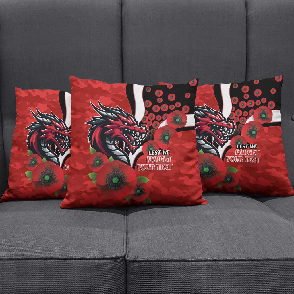St George Illawarra Dragons ANZAC Personalised Pillow Cover Lest We Forget Poppy Camo