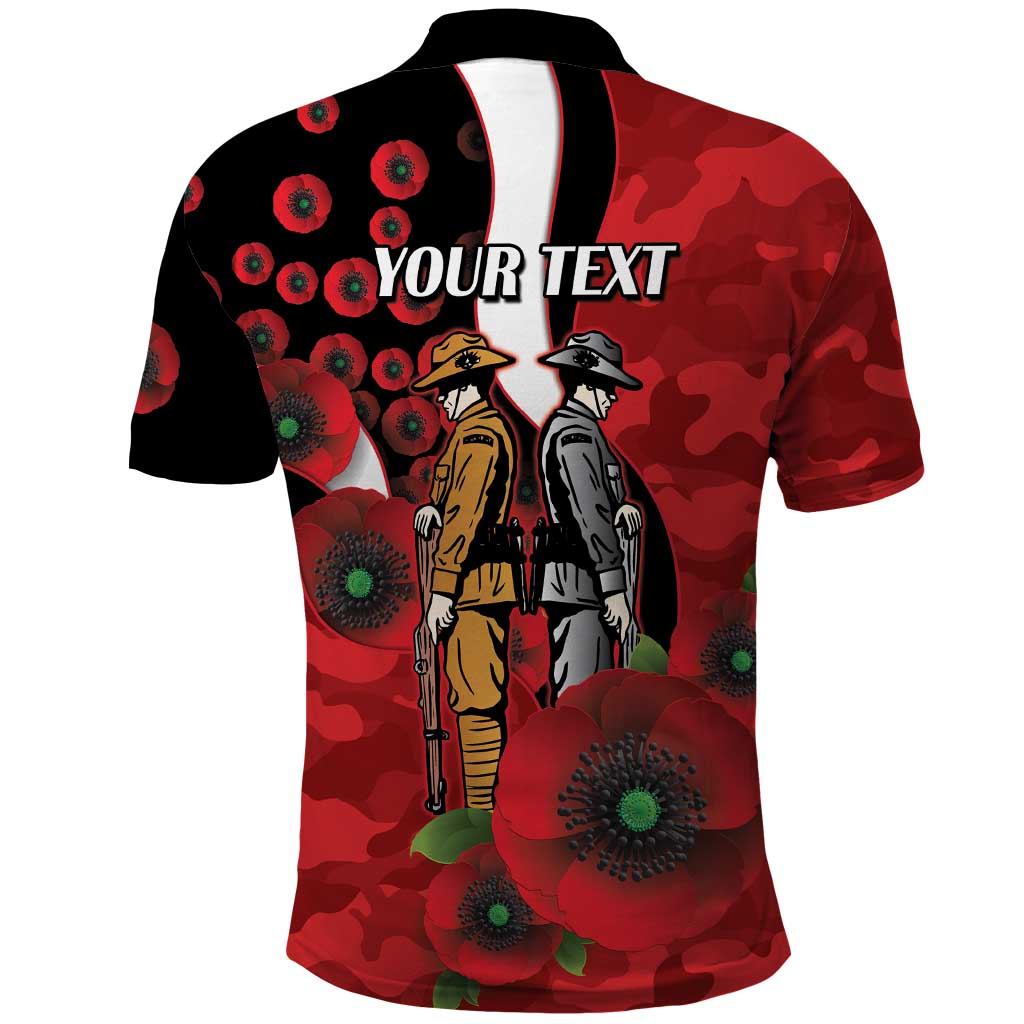 St George Illawarra Dragons ANZAC Personalised Polo Shirt Lest We Forget Poppy Camo
