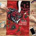 St George Illawarra Dragons ANZAC Personalised Puzzle Lest We Forget Poppy Camo