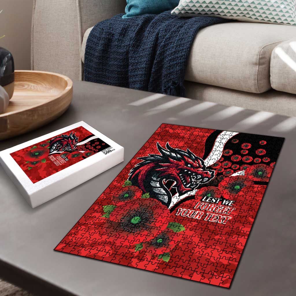 St George Illawarra Dragons ANZAC Personalised Puzzle Lest We Forget Poppy Camo