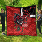 St George Illawarra Dragons ANZAC Personalised Quilt Lest We Forget Poppy Camo