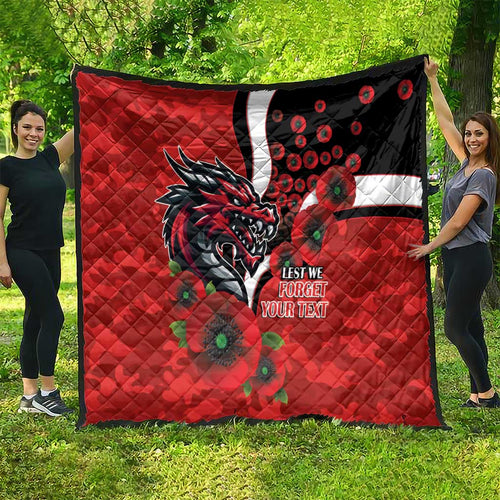 St George Illawarra Dragons ANZAC Personalised Quilt Lest We Forget Poppy Camo