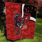 St George Illawarra Dragons ANZAC Personalised Quilt Lest We Forget Poppy Camo