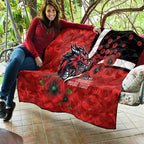 St George Illawarra Dragons ANZAC Personalised Quilt Lest We Forget Poppy Camo
