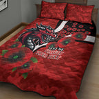 St George Illawarra Dragons ANZAC Personalised Quilt Bed Set Lest We Forget Poppy Camo