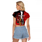 St George Illawarra Dragons ANZAC Personalised Raglan Cropped T Shirt Lest We Forget Poppy Camo