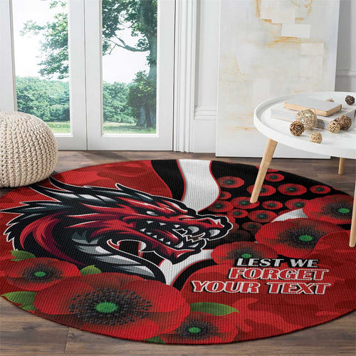 St George Illawarra Dragons ANZAC Personalised Round Carpet Lest We Forget Poppy Camo