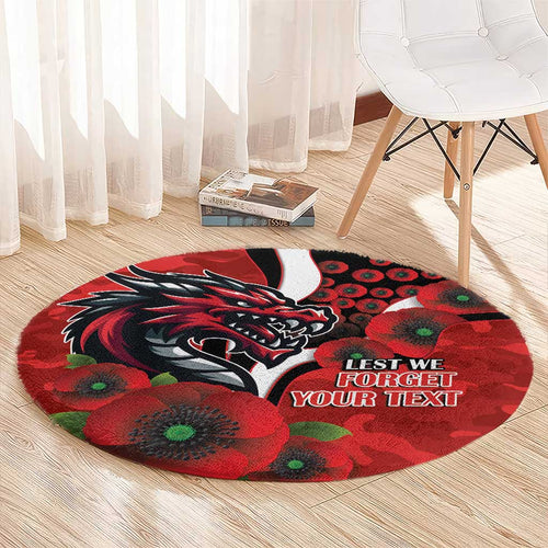 St George Illawarra Dragons ANZAC Personalised Round Carpet Lest We Forget Poppy Camo