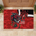 St George Illawarra Dragons ANZAC Personalised Rubber Doormat Lest We Forget Poppy Camo