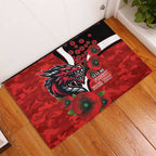 St George Illawarra Dragons ANZAC Personalised Rubber Doormat Lest We Forget Poppy Camo