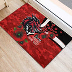 St George Illawarra Dragons ANZAC Personalised Rubber Doormat Lest We Forget Poppy Camo