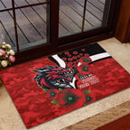 St George Illawarra Dragons ANZAC Personalised Rubber Doormat Lest We Forget Poppy Camo