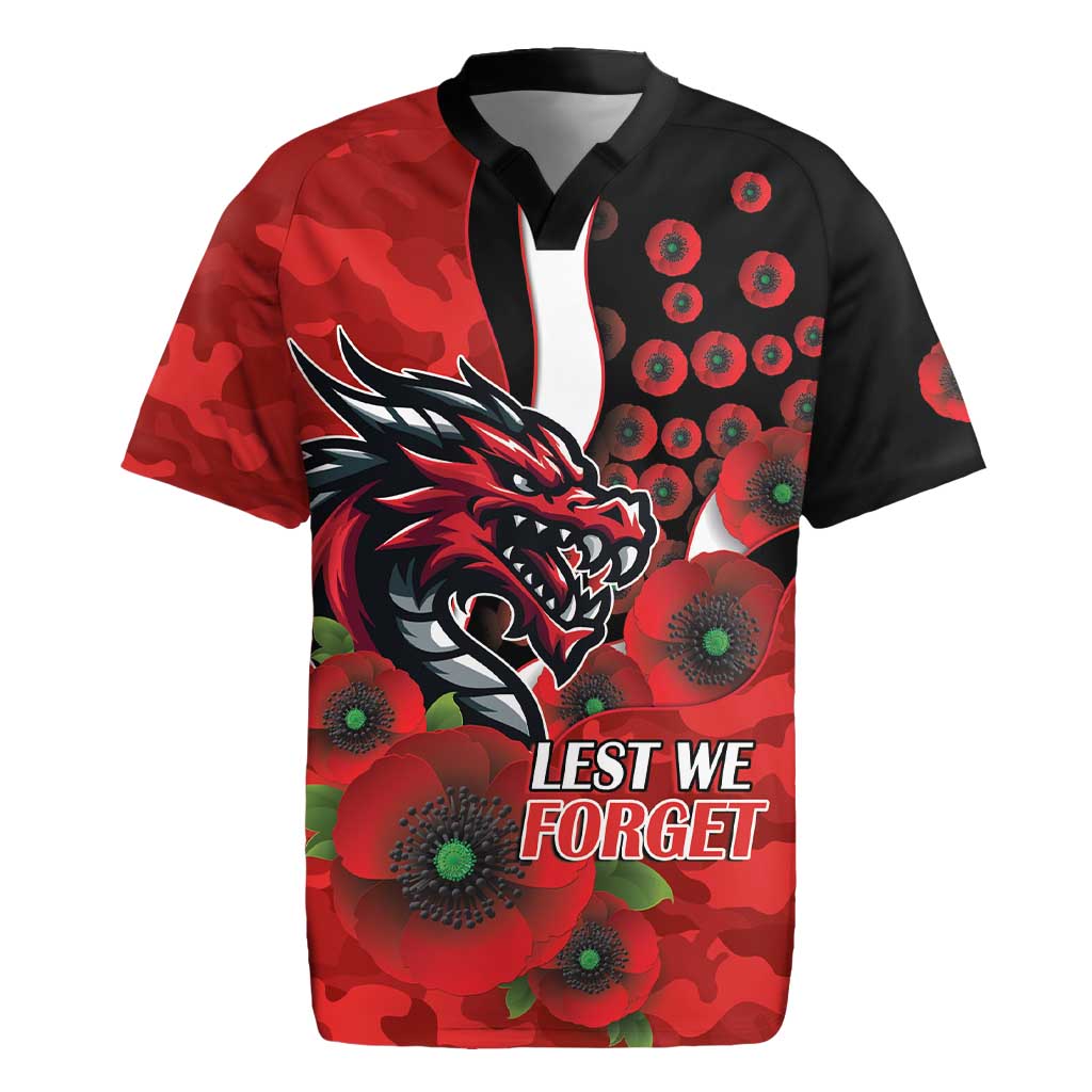 St George Illawarra Dragons ANZAC Personalised Rugby Jersey Lest We Forget Poppy Camo
