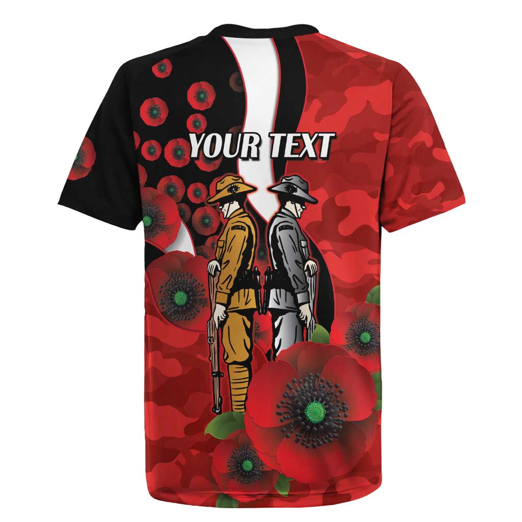 St George Illawarra Dragons ANZAC Personalised Rugby Jersey Lest We Forget Poppy Camo