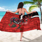 St George Illawarra Dragons ANZAC Personalised Sarong Lest We Forget Poppy Camo