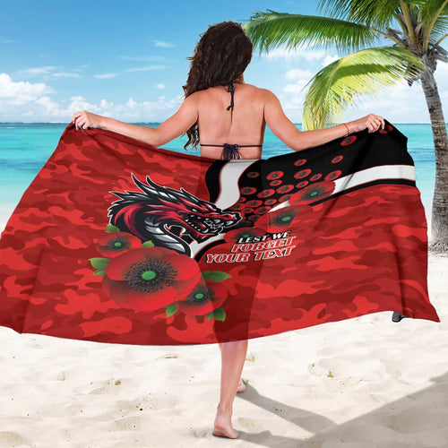 St George Illawarra Dragons ANZAC Personalised Sarong Lest We Forget Poppy Camo