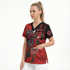 St George Illawarra Dragons ANZAC Personalised Scrub Top Lest We Forget Poppy Camo