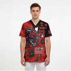 St George Illawarra Dragons ANZAC Personalised Scrub Top Lest We Forget Poppy Camo