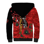 St George Illawarra Dragons ANZAC Personalised Sherpa Hoodie Lest We Forget Poppy Camo