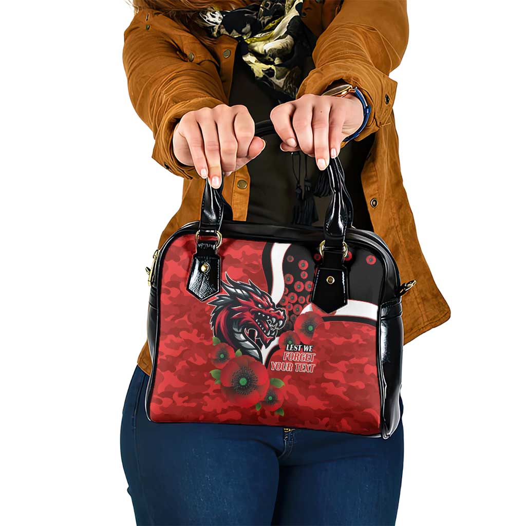 St George Illawarra Dragons ANZAC Personalised Shoulder Handbag Lest We Forget Poppy Camo