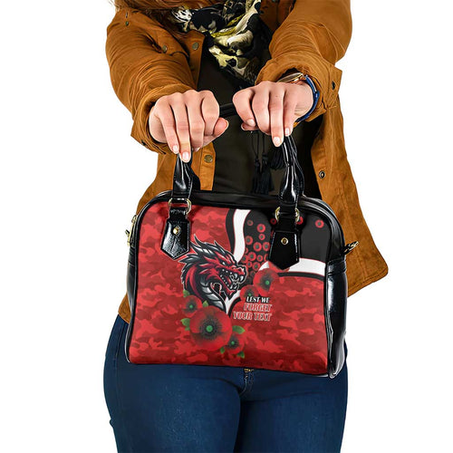 St George Illawarra Dragons ANZAC Personalised Shoulder Handbag Lest We Forget Poppy Camo