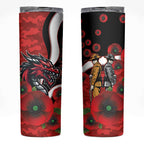 St George Illawarra Dragons ANZAC Personalised Skinny Tumbler Lest We Forget Poppy Camo
