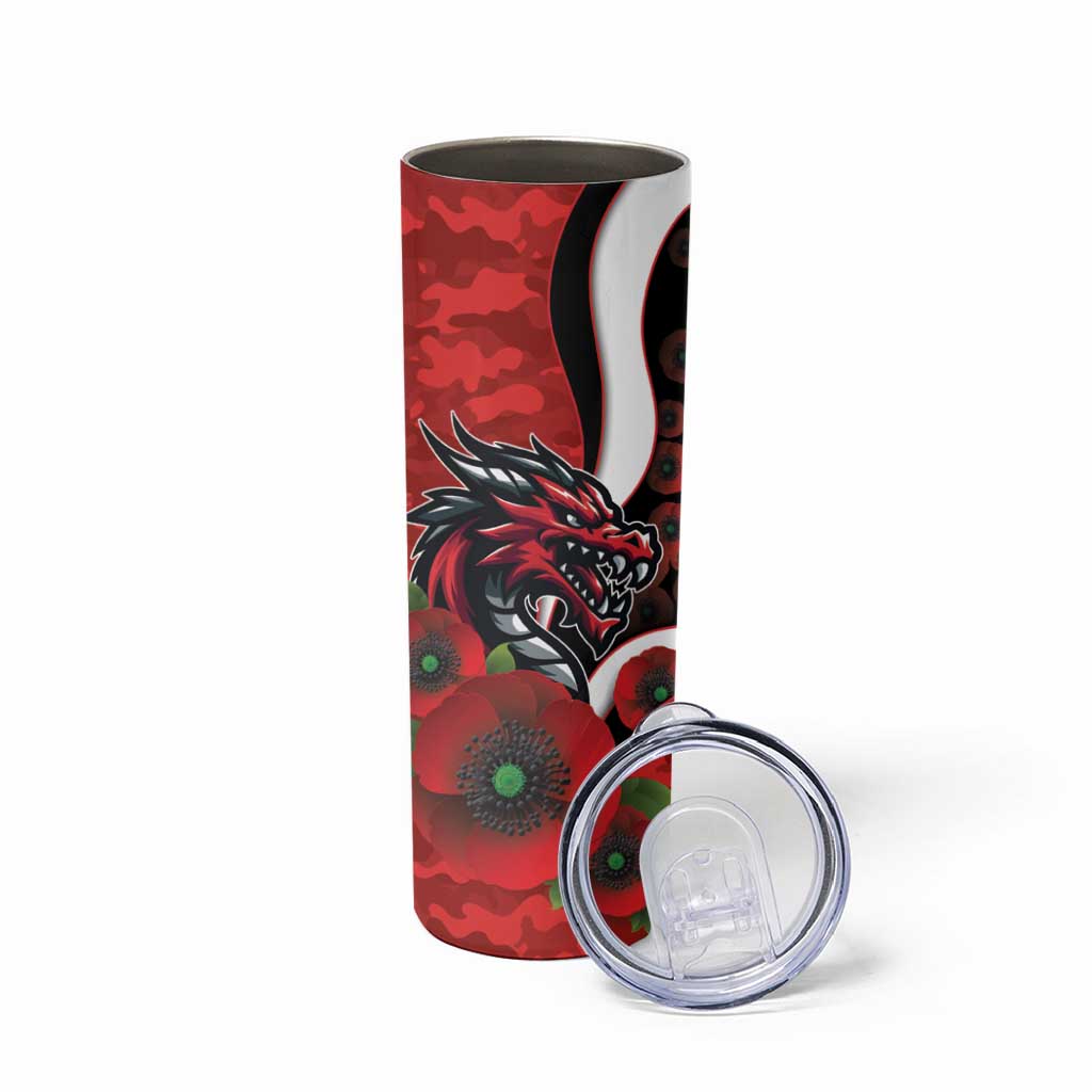 St George Illawarra Dragons ANZAC Personalised Skinny Tumbler Lest We Forget Poppy Camo