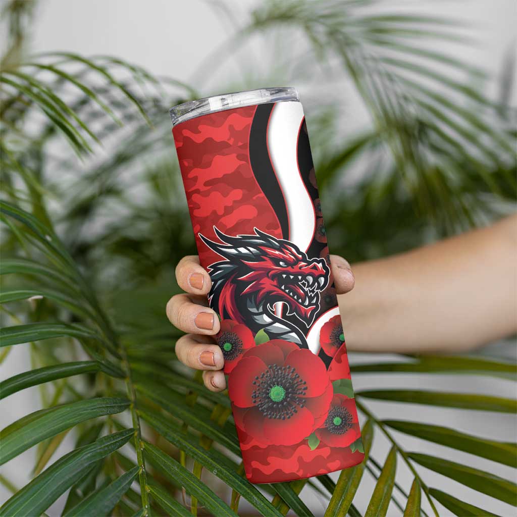 St George Illawarra Dragons ANZAC Personalised Skinny Tumbler Lest We Forget Poppy Camo