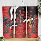 St George Illawarra Dragons ANZAC Personalised Skinny Tumbler Lest We Forget Poppy Camo