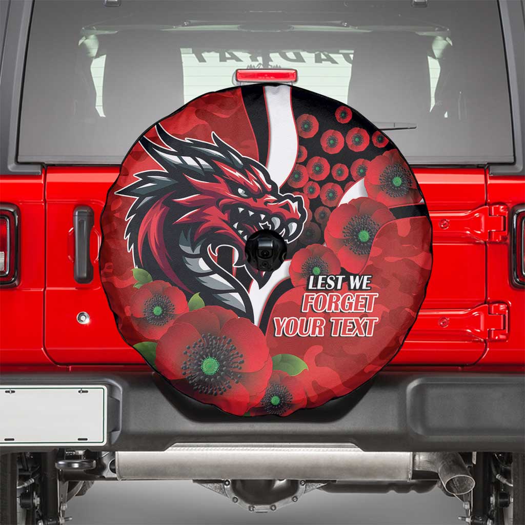 St George Illawarra Dragons ANZAC Personalised Spare Tire Cover Lest We Forget Poppy Camo