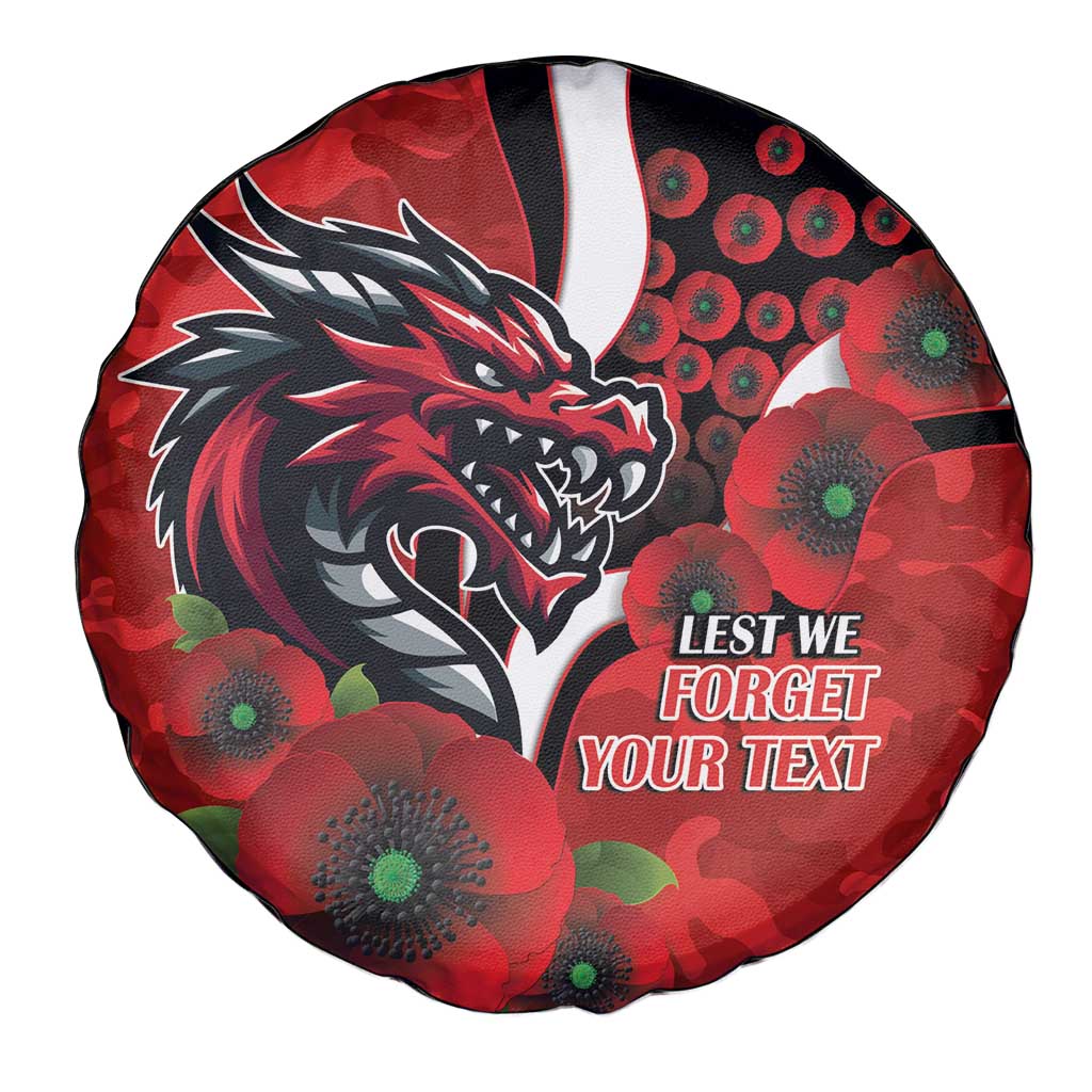 St George Illawarra Dragons ANZAC Personalised Spare Tire Cover Lest We Forget Poppy Camo