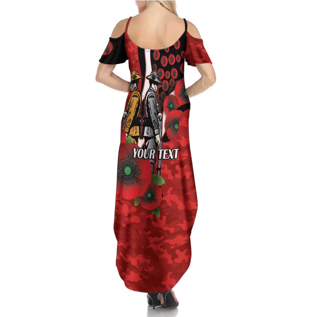 St George Illawarra Dragons ANZAC Personalised Summer Maxi Dress Lest We Forget Poppy Camo