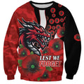 St George Illawarra Dragons ANZAC Personalised Sweatshirt Lest We Forget Poppy Camo