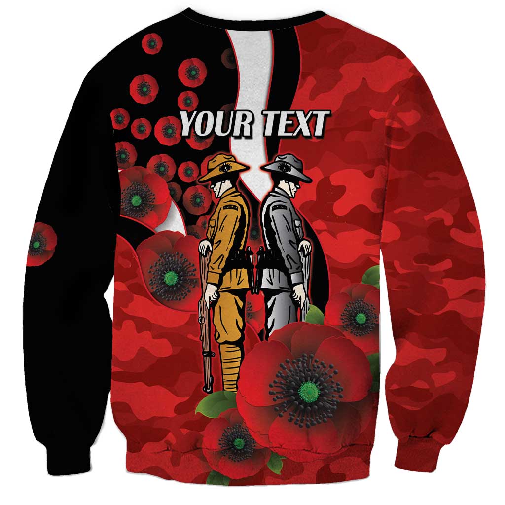 St George Illawarra Dragons ANZAC Personalised Sweatshirt Lest We Forget Poppy Camo