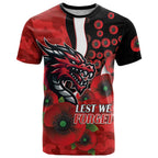 St George Illawarra Dragons ANZAC Personalised T Shirt Lest We Forget Poppy Camo
