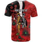 St George Illawarra Dragons ANZAC Personalised T Shirt Lest We Forget Poppy Camo