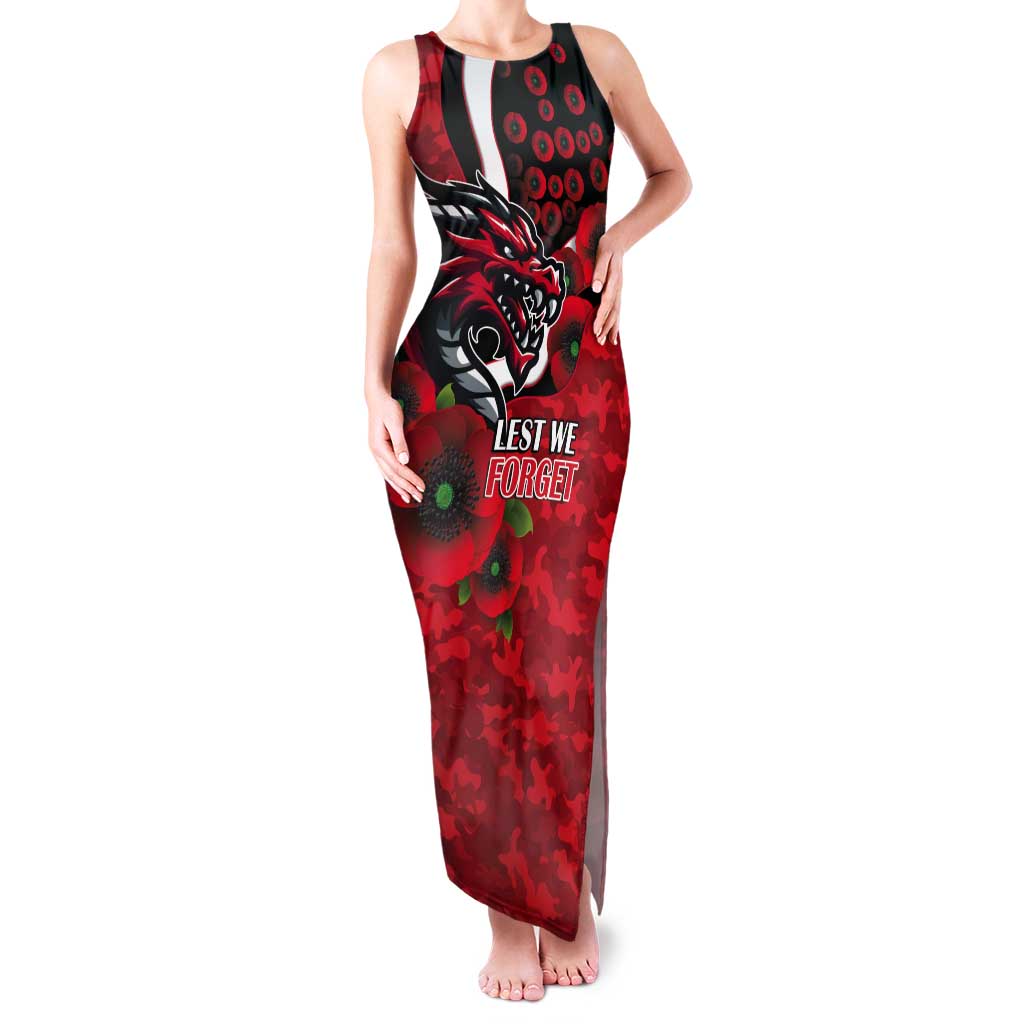 St George Illawarra Dragons ANZAC Personalised Tank Maxi Dress Lest We Forget Poppy Camo