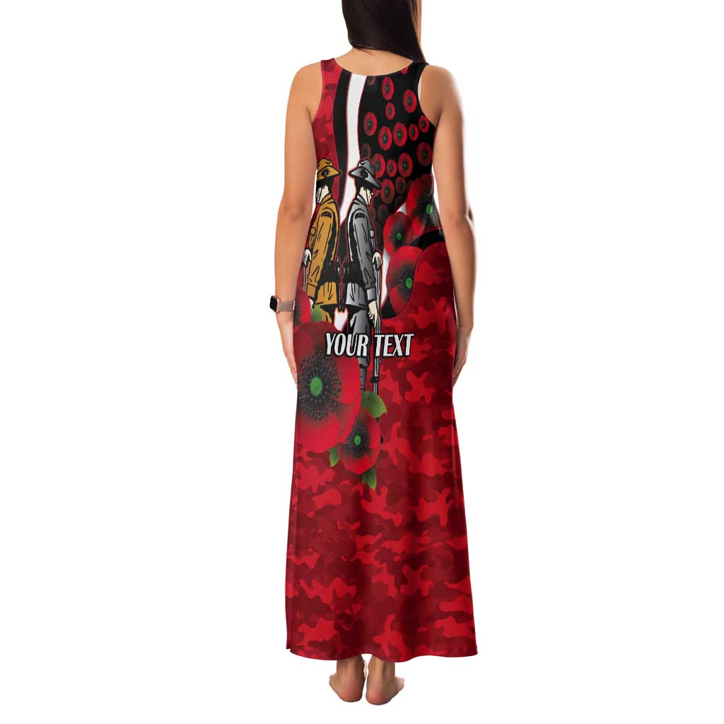 St George Illawarra Dragons ANZAC Personalised Tank Maxi Dress Lest We Forget Poppy Camo