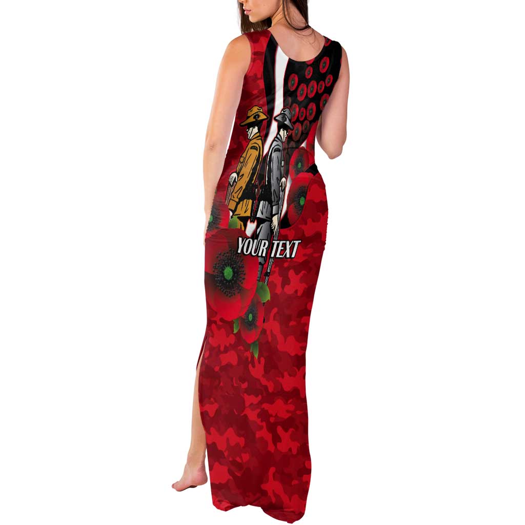 St George Illawarra Dragons ANZAC Personalised Tank Maxi Dress Lest We Forget Poppy Camo