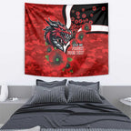 St George Illawarra Dragons ANZAC Personalised Tapestry Lest We Forget Poppy Camo