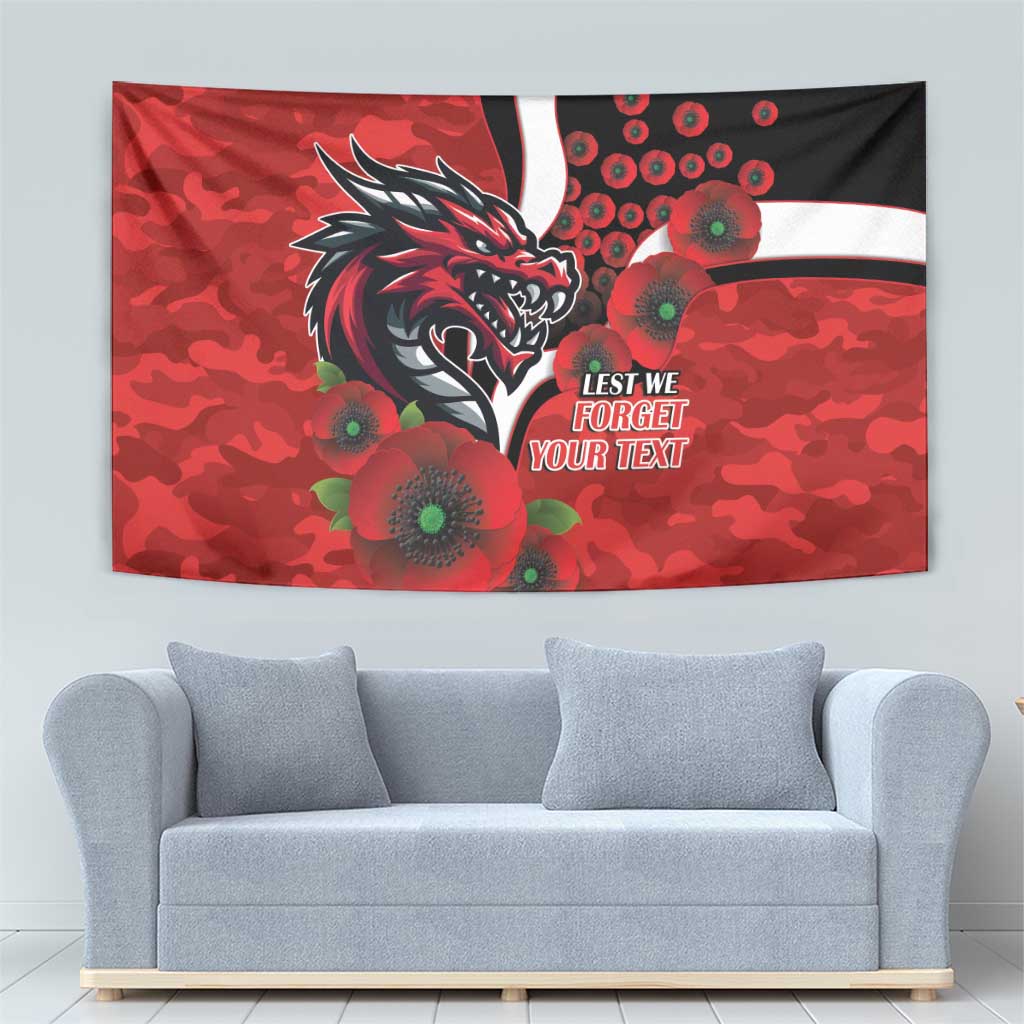 St George Illawarra Dragons ANZAC Personalised Tapestry Lest We Forget Poppy Camo