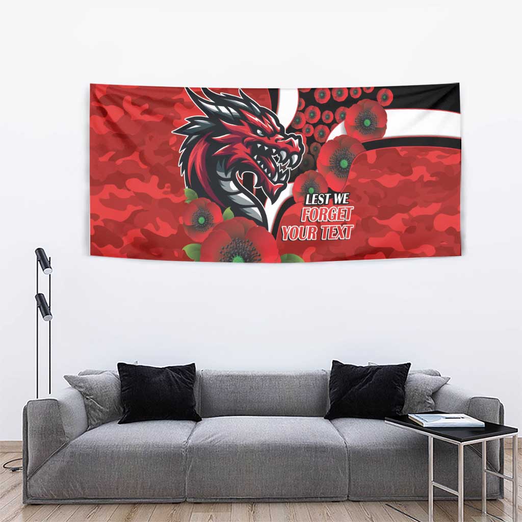 St George Illawarra Dragons ANZAC Personalised Tapestry Lest We Forget Poppy Camo