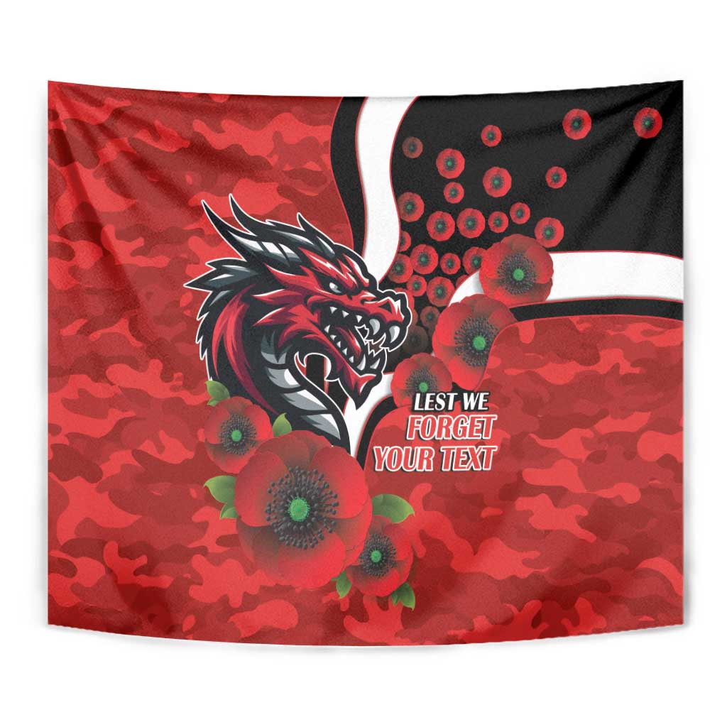 St George Illawarra Dragons ANZAC Personalised Tapestry Lest We Forget Poppy Camo