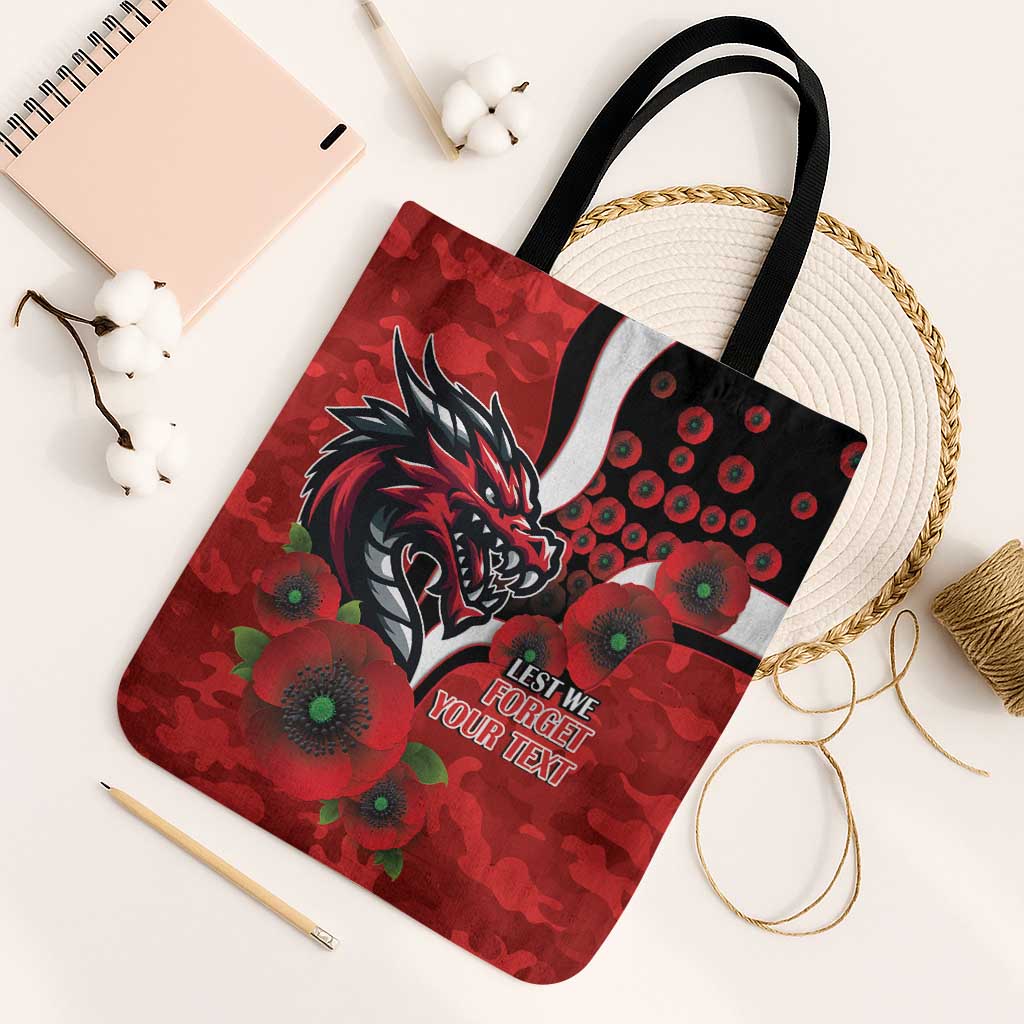 St George Illawarra Dragons ANZAC Personalised Tote Bag Lest We Forget Poppy Camo