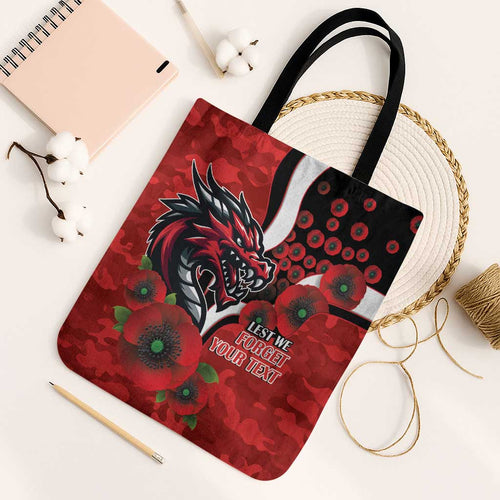 St George Illawarra Dragons ANZAC Personalised Tote Bag Lest We Forget Poppy Camo
