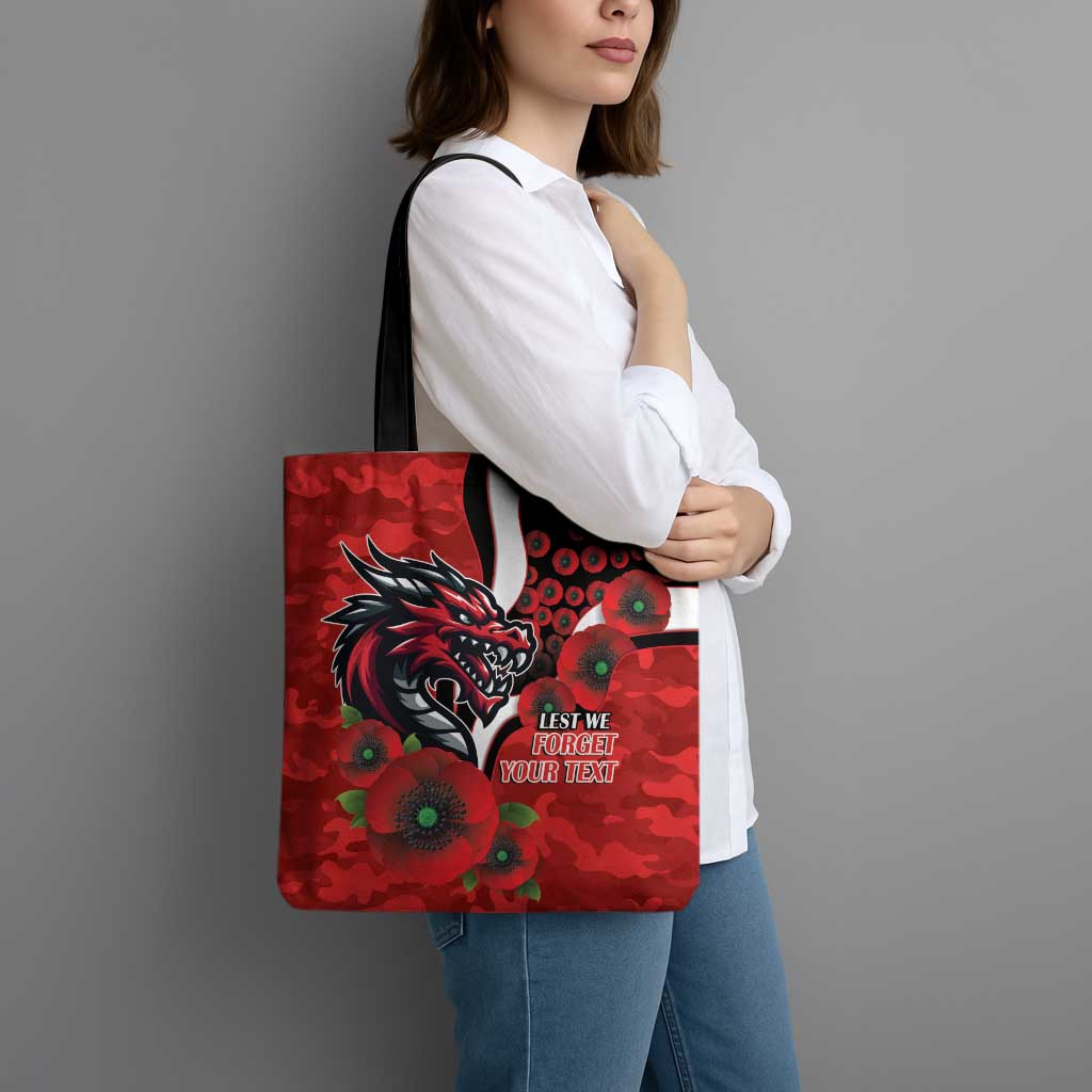 St George Illawarra Dragons ANZAC Personalised Tote Bag Lest We Forget Poppy Camo