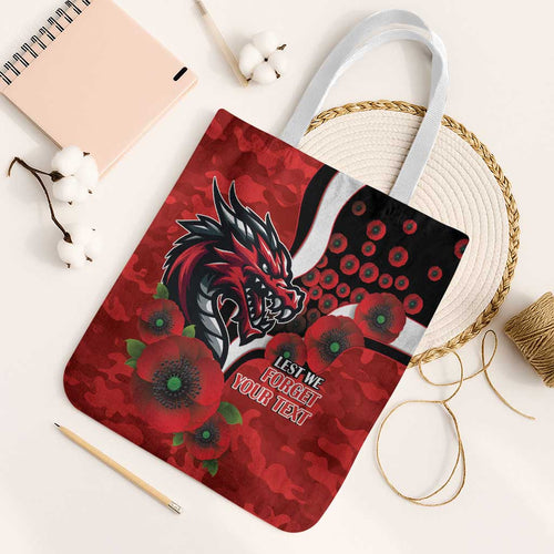 St George Illawarra Dragons ANZAC Personalised Tote Bag Lest We Forget Poppy Camo