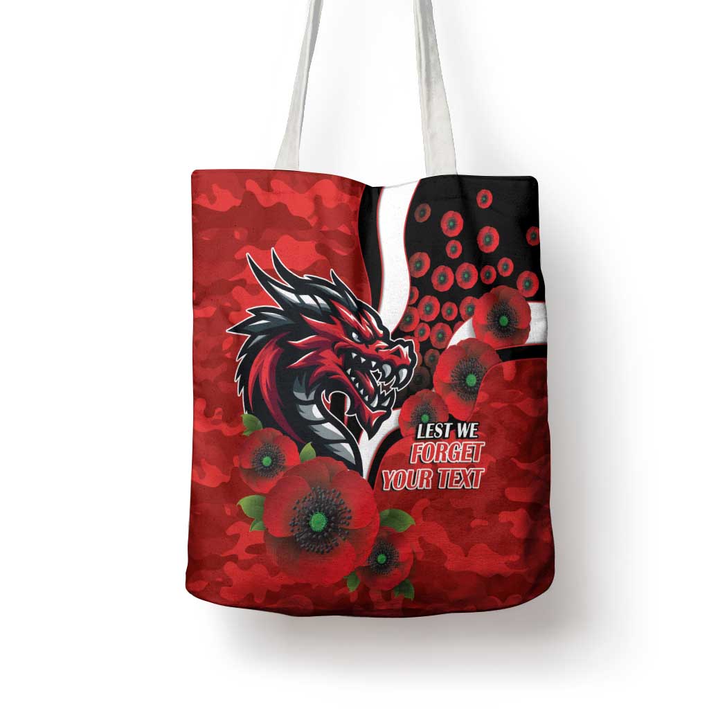St George Illawarra Dragons ANZAC Personalised Tote Bag Lest We Forget Poppy Camo