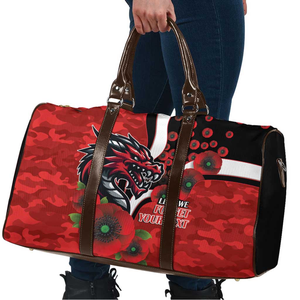 St George Illawarra Dragons ANZAC Personalised Travel Bag Lest We Forget Poppy Camo