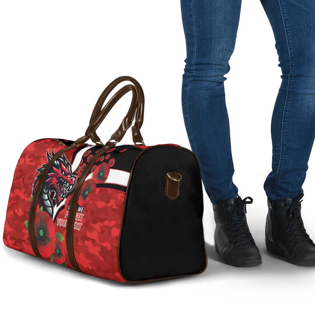 St George Illawarra Dragons ANZAC Personalised Travel Bag Lest We Forget Poppy Camo